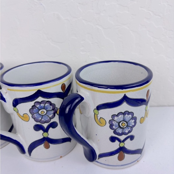 Mexican Mug talavera Mug Large , Talavera Puebo Tea/Coffee 6 inch tall set of 3 - Picture 2 of 5